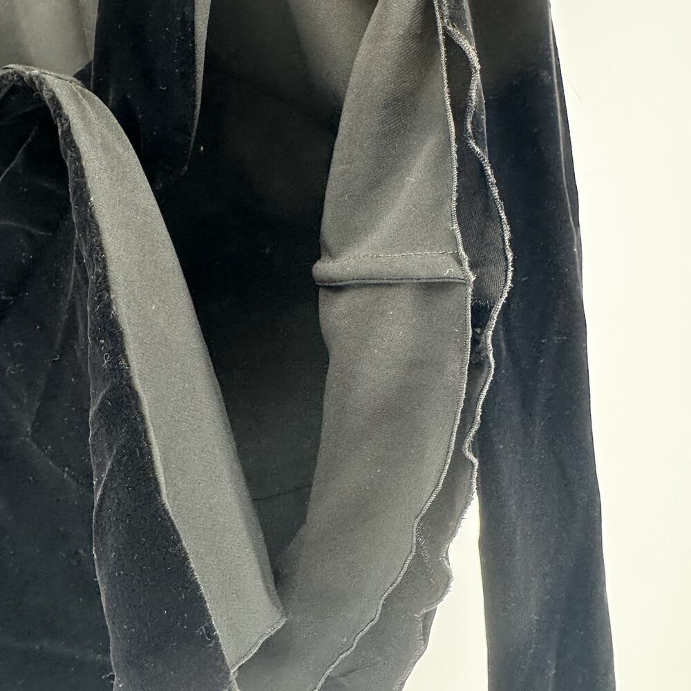 Armani Collezioni Jacket Womens Size 6 Black Velvet Blazer Ruffle Lapel - Picture 4 of 9